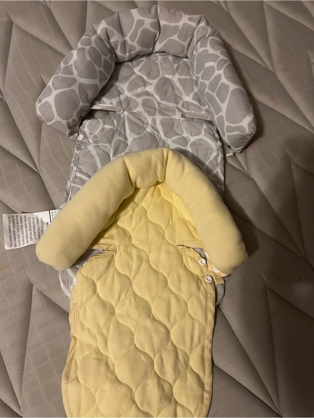 Unbranded Yellow & Gray Quilted Baby Jacket Insert